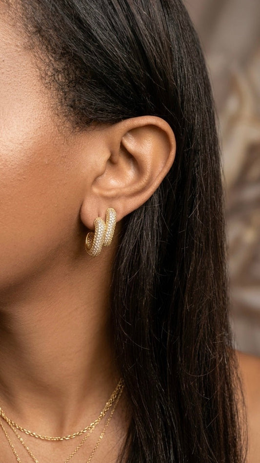 Siena Pave Hoop Earrings - TATH CONCEPT