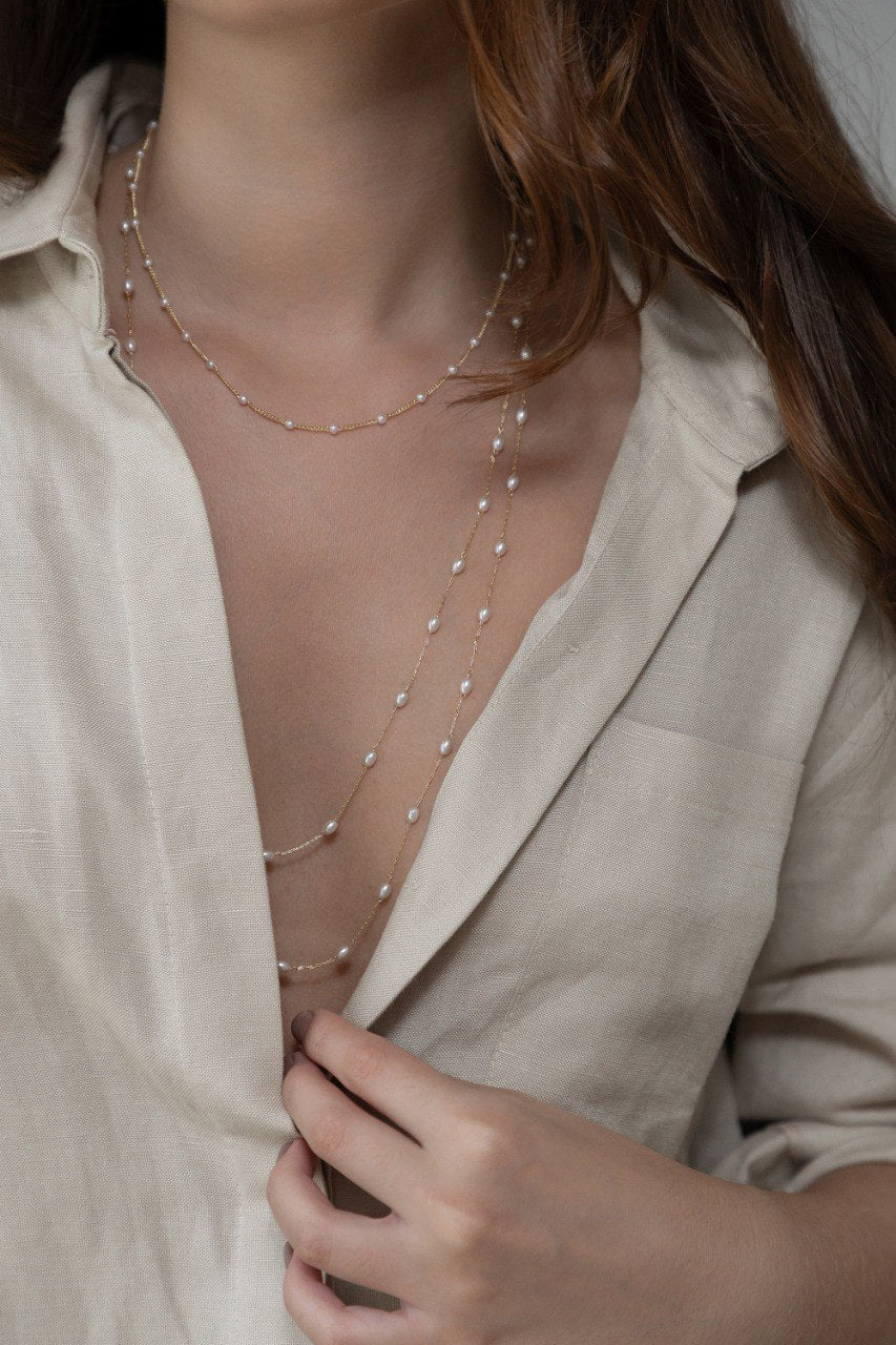 Positano Pearl Long Necklace