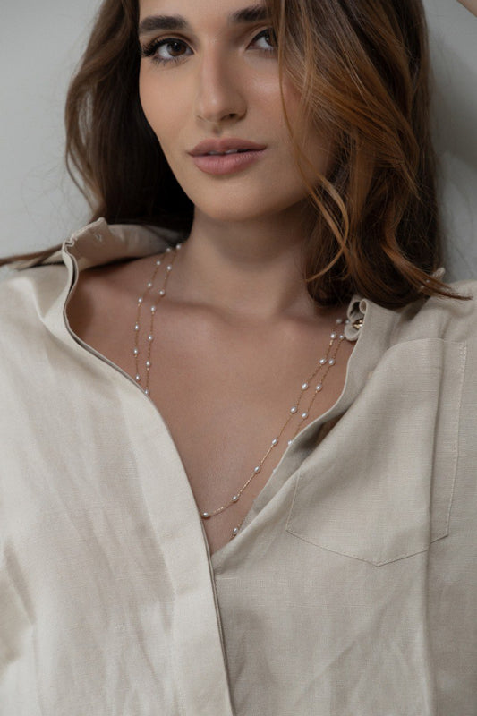 Positano Pearl Long Necklace