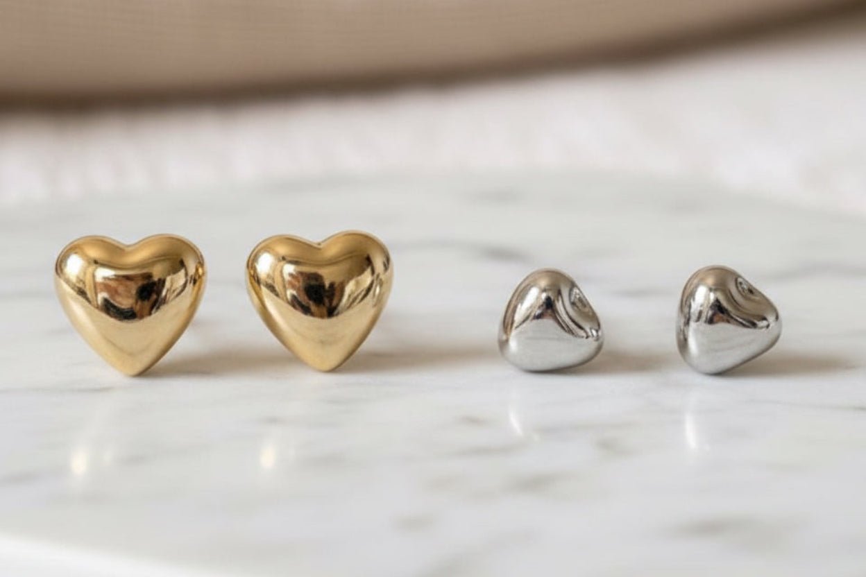 Brenda Stud Heart Earrings - TATH CONCEPT