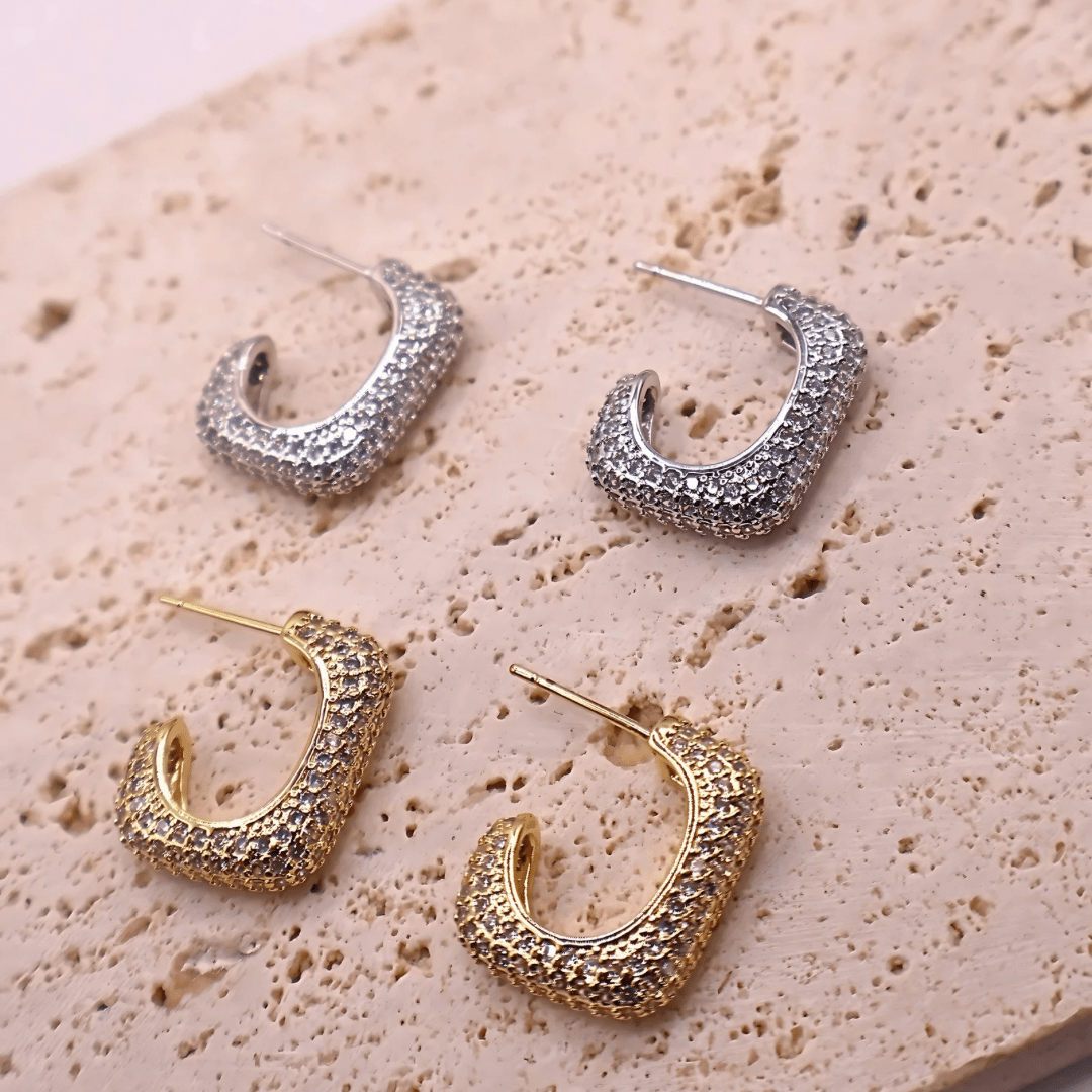 Siena Pave Hoop Earrings - TATH CONCEPT