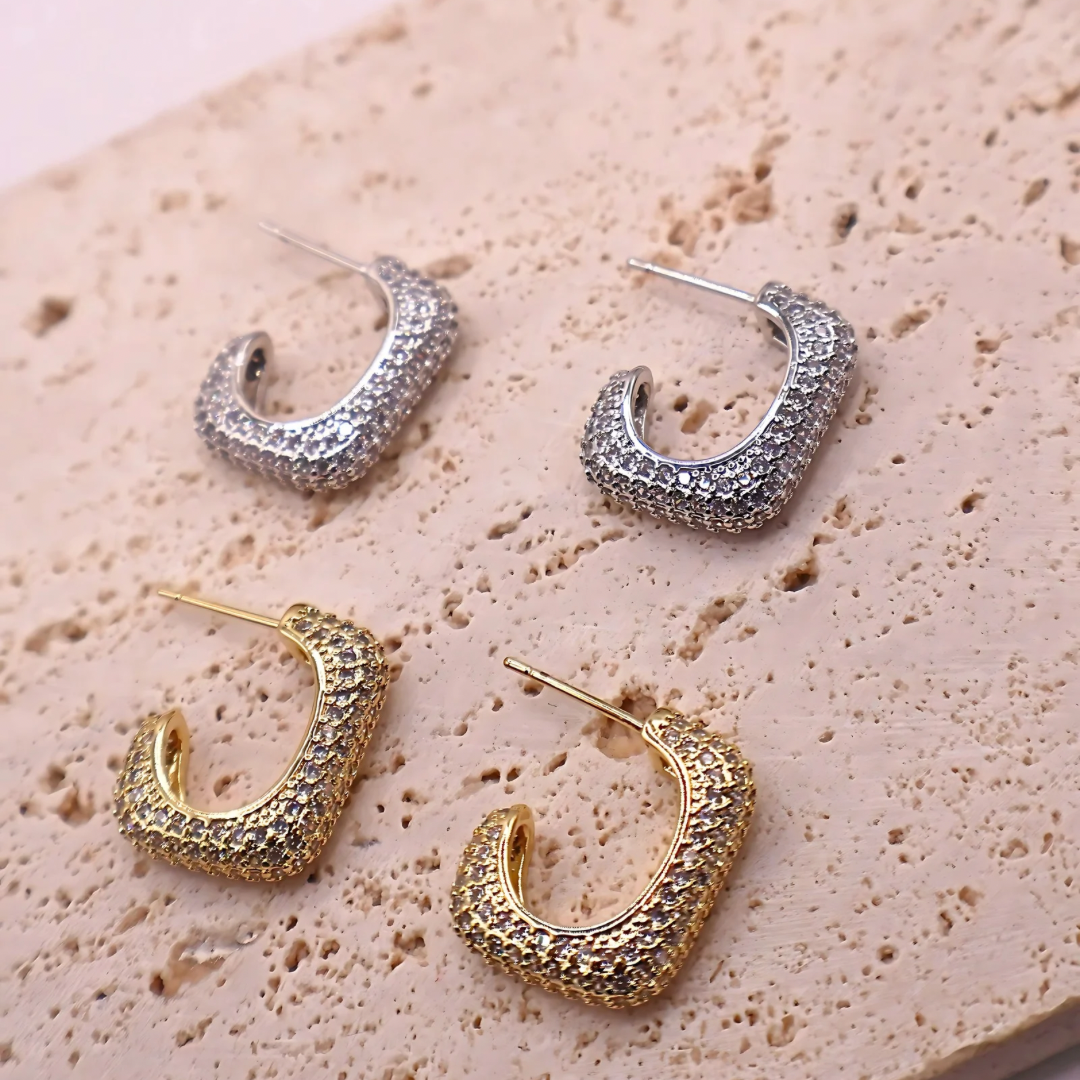 Siena Pave Hoop Earrings