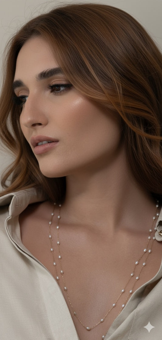 Positano Pearl Long Necklace