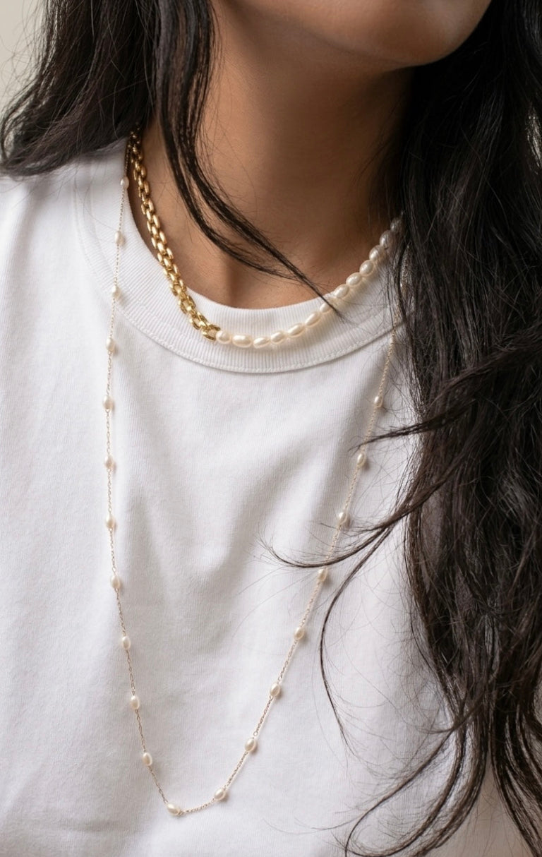 Positano Pearl Long Necklace
