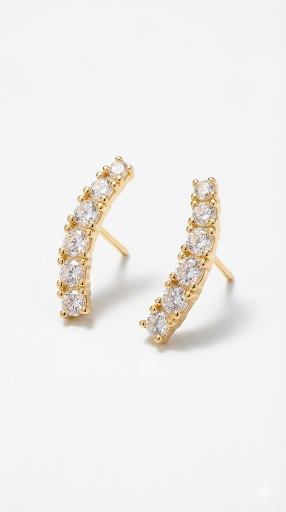 Sicilia Pave Ear Climbing Earrings