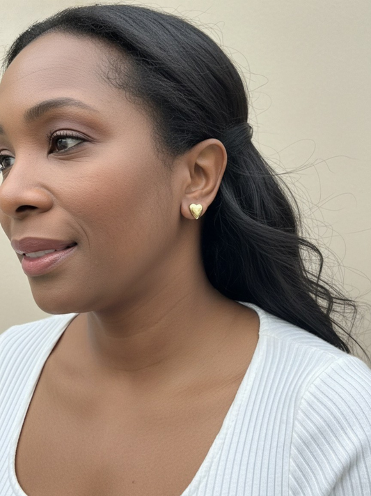 Brenda Stud Heart Earrings