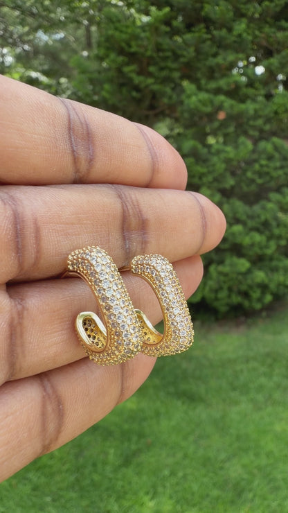 Siena Pave Hoop Earrings